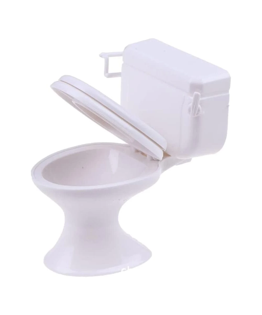 White Dollhouse Furniture Model Bathroom Toilet Miniature Toy for Doll $14.61 Dollhouse Accessories