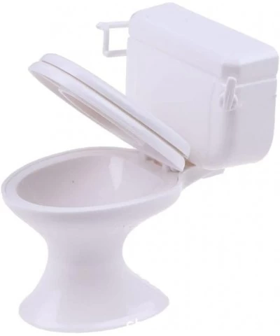 White Dollhouse Furniture Model Bathroom Toilet Miniature Toy for Doll $14.61 Dollhouse Accessories