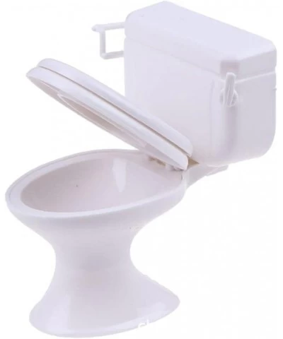 White Dollhouse Furniture Model Bathroom Toilet Miniature Toy for Doll $14.61 Dollhouse Accessories