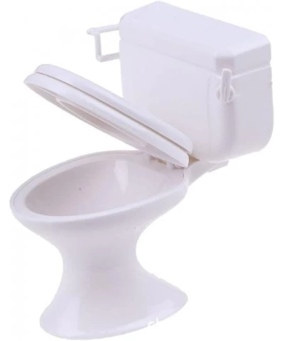 White Dollhouse Furniture Model Bathroom Toilet Miniature Toy for Doll $14.61 Dollhouse Accessories