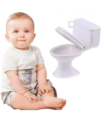 White Dollhouse Furniture Model Bathroom Toilet Miniature Toy for Doll $14.61 Dollhouse Accessories