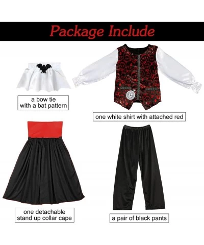 Halloween Vampire Costume for Kids Dracula Cosplay Set with Cape for Child Halloween Dress Up Party $24.92 Kids' Costumes