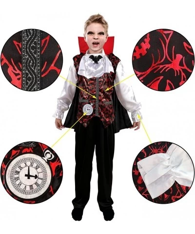 Halloween Vampire Costume for Kids Dracula Cosplay Set with Cape for Child Halloween Dress Up Party $24.92 Kids' Costumes