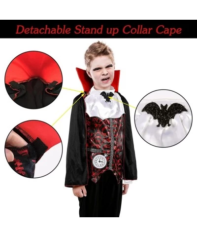 Halloween Vampire Costume for Kids Dracula Cosplay Set with Cape for Child Halloween Dress Up Party $24.92 Kids' Costumes