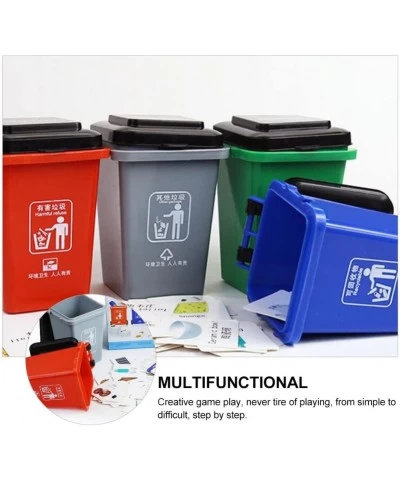 1 Set Kids Garbage Classification Toy Vehicles Garbage Trucks Trash Cans Mini Curbside Garbage Bin Board Games for Kids Toddl...