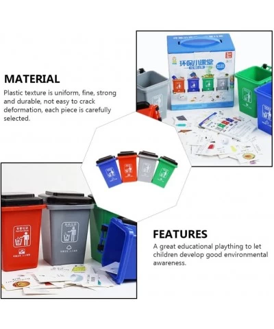 1 Set Kids Garbage Classification Toy Vehicles Garbage Trucks Trash Cans Mini Curbside Garbage Bin Board Games for Kids Toddl...