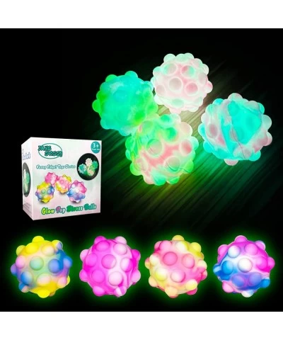 4 Pcs Glow in The Dark Pop Ball Fidget Toy Sensory Toys Balls Stress Balls for Kids and Adults Glow in The Dark Party Favors ...