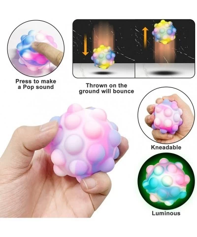 4 Pcs Glow in The Dark Pop Ball Fidget Toy Sensory Toys Balls Stress Balls for Kids and Adults Glow in The Dark Party Favors ...