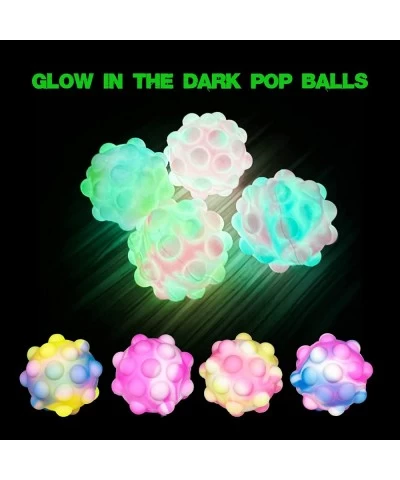 4 Pcs Glow in The Dark Pop Ball Fidget Toy Sensory Toys Balls Stress Balls for Kids and Adults Glow in The Dark Party Favors ...