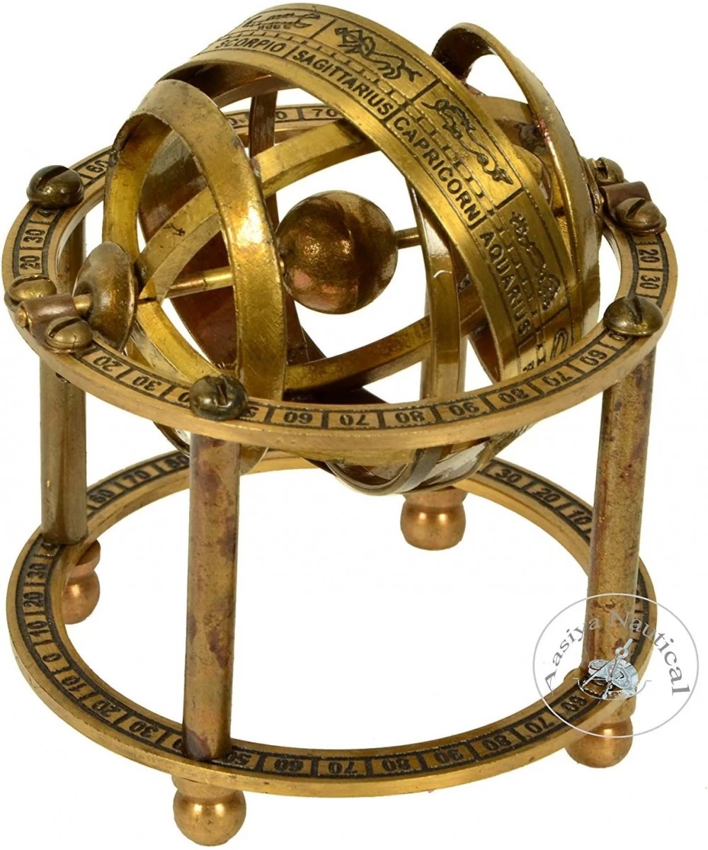 Brass Armillary Sphere with Stand 9 cm High - Steampunk Pirate or Vintage Decoration an $40.90 Geographic Globes