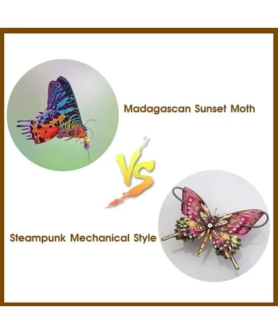 3D Metal Puzzle Swallowtail Butterfly Model with Replacement Wings DIY Assembly Mechanical Building Kit Steampunk Metal Insec...