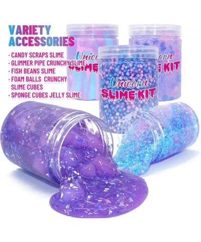 Unicorn Slime Kit for Girls 4-12 Supplies Makes Butter Slime Candy Confetti Slime Glimmer Crunchy Slime Foam Crunchy Slime Je...