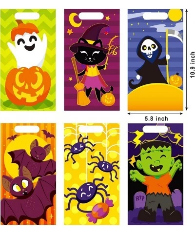 96 Pcs Halloween Candy Treat Bags in 6 Multi Character Designs Halloween Goodie Gift Bags Party Favors Halloween Trick or Tre...