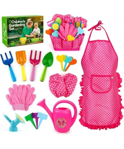 Kids Gardening Tool Set Toddler Birthday Gifts for 3 + Year Old Little Girls Garden Tools Kit 17Pcs Including Apron Gloves Wa...