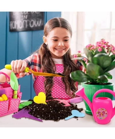 Kids Gardening Tool Set Toddler Birthday Gifts for 3 + Year Old Little Girls Garden Tools Kit 17Pcs Including Apron Gloves Wa...