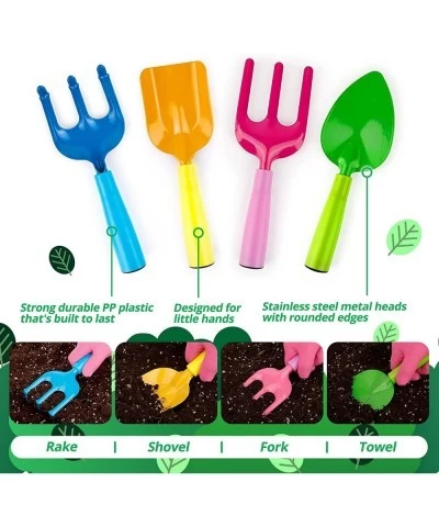 Kids Gardening Tool Set Toddler Birthday Gifts for 3 + Year Old Little Girls Garden Tools Kit 17Pcs Including Apron Gloves Wa...