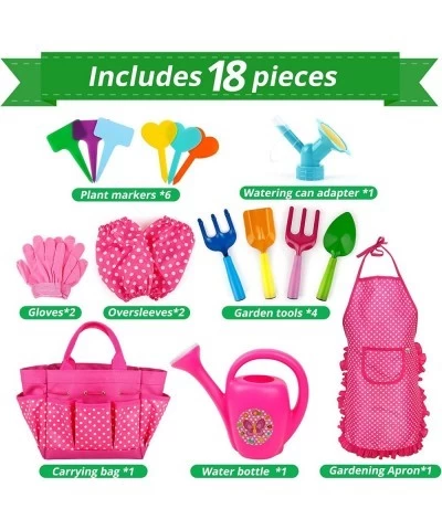 Kids Gardening Tool Set Toddler Birthday Gifts for 3 + Year Old Little Girls Garden Tools Kit 17Pcs Including Apron Gloves Wa...