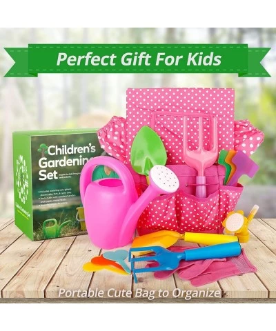 Kids Gardening Tool Set Toddler Birthday Gifts for 3 + Year Old Little Girls Garden Tools Kit 17Pcs Including Apron Gloves Wa...