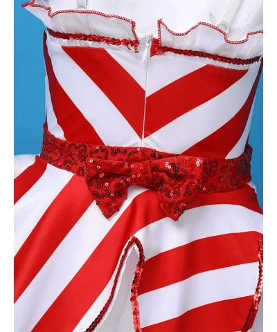 Kids Girls Sequin Christmas Costume Santa Claus Dance Party Dress Arm Sleeves and Hat Outfits Set $24.61 Kids' Costumes