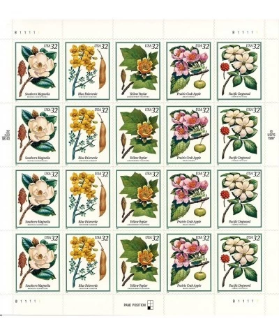 Flowering Trees Full Pane of Twenty 32 Cent Stamps Scott 3193-97 $67.01 Collectible Postage Stamps