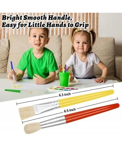 16Pcs Paint Brushes for Kids Easy Cleaning and Good for Little Hands to Grip Kids Paint Brushes Toddler Chubby Paint Brushes ...