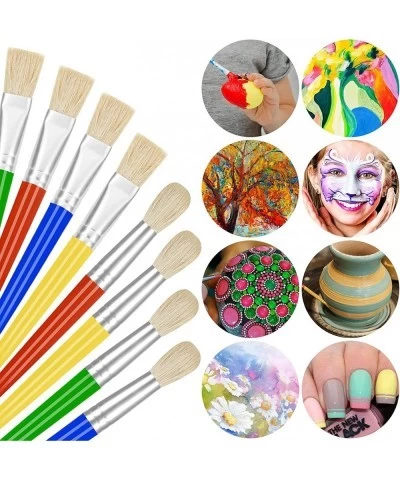 16Pcs Paint Brushes for Kids Easy Cleaning and Good for Little Hands to Grip Kids Paint Brushes Toddler Chubby Paint Brushes ...