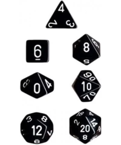 Dice: Polyhedral 7-Die Opaque Dice Set - Black with White $15.78 Game Accessories