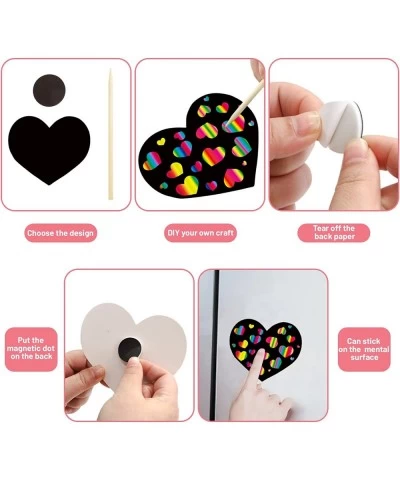 Mothers Day Scratch Art Crafts Kit for Kids Rainbow Scratch and Sketch Art Paper Magnet Ornaments 24 Pcs $15.94 Craft Kits