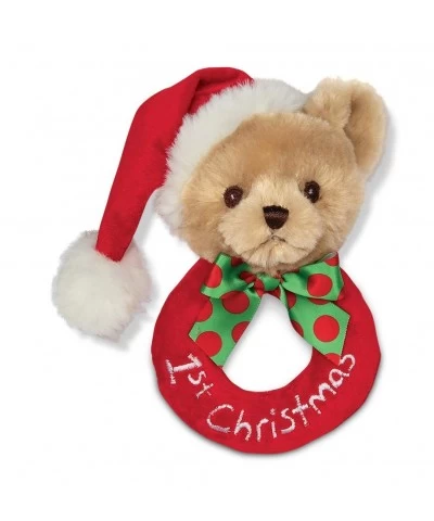 Bearington Baby's 1st Christmas Plush Soft Ring Rattle 5.5 inches $25.20 Baby Rattles & Plush Rings