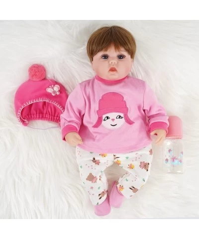 Reborn Baby Doll Lifelike Newborn Baby Dolls Realistic 16 Inch Girl with Rose Red Clothes Silicone Vinyl Weighted Soft Body G...