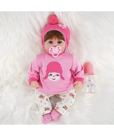 Reborn Baby Doll Lifelike Newborn Baby Dolls Realistic 16 Inch Girl with Rose Red Clothes Silicone Vinyl Weighted Soft Body G...