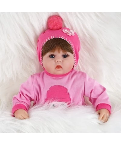 Reborn Baby Doll Lifelike Newborn Baby Dolls Realistic 16 Inch Girl with Rose Red Clothes Silicone Vinyl Weighted Soft Body G...