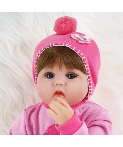 Reborn Baby Doll Lifelike Newborn Baby Dolls Realistic 16 Inch Girl with Rose Red Clothes Silicone Vinyl Weighted Soft Body G...