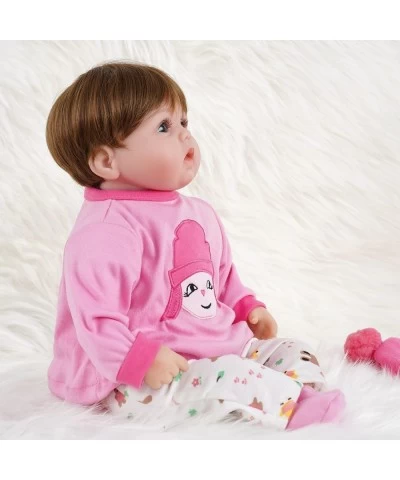 Reborn Baby Doll Lifelike Newborn Baby Dolls Realistic 16 Inch Girl with Rose Red Clothes Silicone Vinyl Weighted Soft Body G...