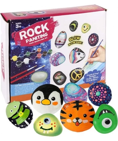 Rock Painting Kit for Kids Adult DIY Arts and Crafts Supplies Kits for 16 Paint Rocks Glow in The Dark Painting Rocks Perfect...