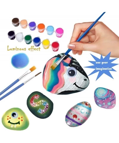 Rock Painting Kit for Kids Adult DIY Arts and Crafts Supplies Kits for 16 Paint Rocks Glow in The Dark Painting Rocks Perfect...