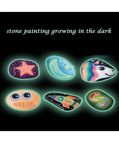 Rock Painting Kit for Kids Adult DIY Arts and Crafts Supplies Kits for 16 Paint Rocks Glow in The Dark Painting Rocks Perfect...