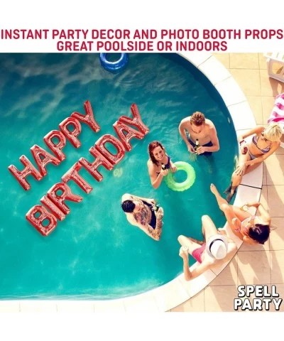 Happy Birthday Pool Float Inflatable Letter Set – Large 20” Letter Balloons Floatie Decorations Backdrop Banner for Adult Kid...