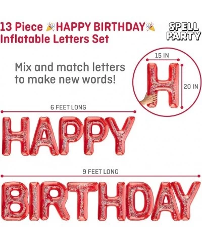 Happy Birthday Pool Float Inflatable Letter Set – Large 20” Letter Balloons Floatie Decorations Backdrop Banner for Adult Kid...