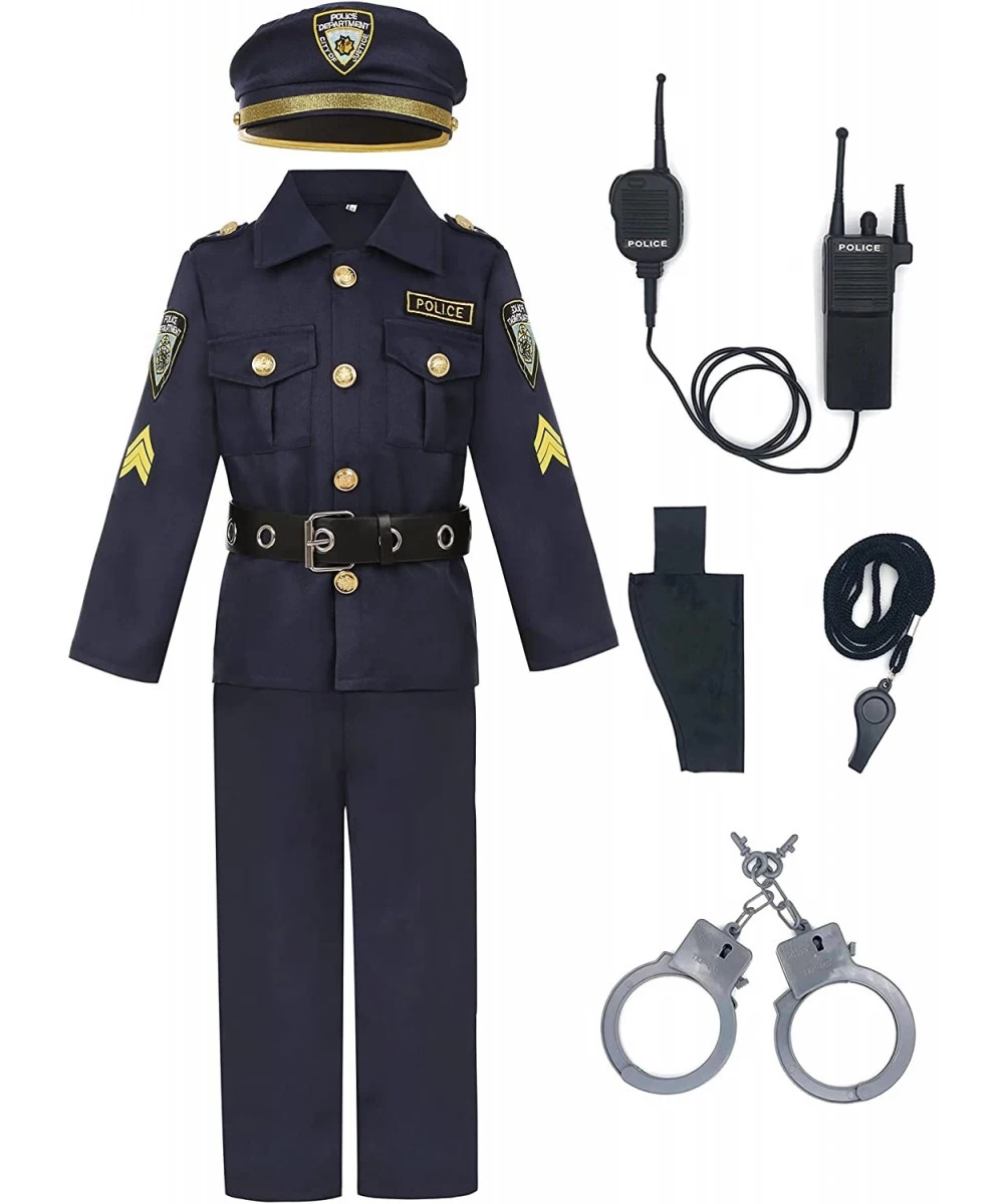 Police Costume for Boys Cop Costume Dress Up Set for Halloween Cosplay Party Costume $48.00 Kids' Costumes