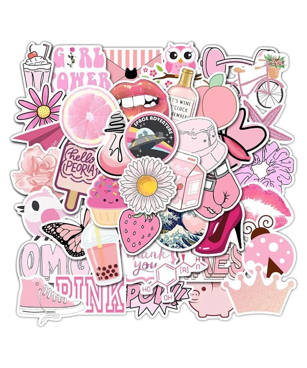 Girl's Pink Aesthetic Stickers Waterproof Cute Stickers 50 PCS Water Bottle Laptop Phone Stickers for Teens Kids $14.62 Kids'...