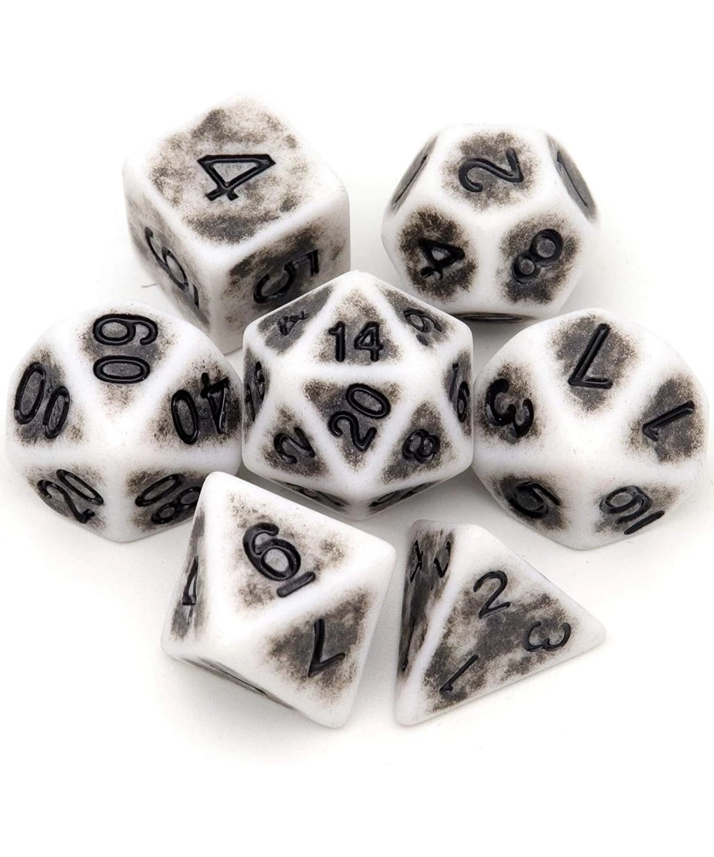 Ancient DND Dice Set 7PCS Grey Polyhedral Dice Stone Style for Dungeons and Dragons Pathfinder RPG $16.49 Game Accessories