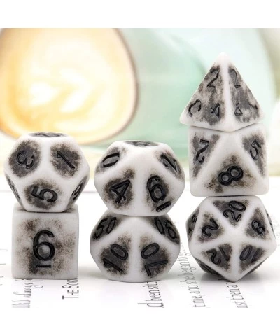 Ancient DND Dice Set 7PCS Grey Polyhedral Dice Stone Style for Dungeons and Dragons Pathfinder RPG $16.49 Game Accessories