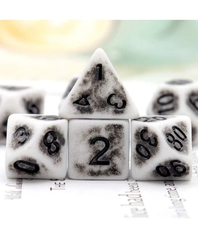 Ancient DND Dice Set 7PCS Grey Polyhedral Dice Stone Style for Dungeons and Dragons Pathfinder RPG $16.49 Game Accessories