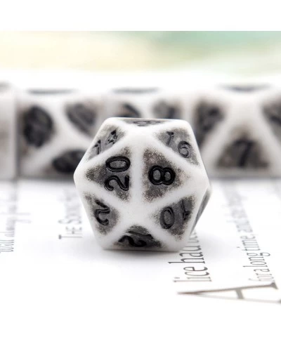 Ancient DND Dice Set 7PCS Grey Polyhedral Dice Stone Style for Dungeons and Dragons Pathfinder RPG $16.49 Game Accessories