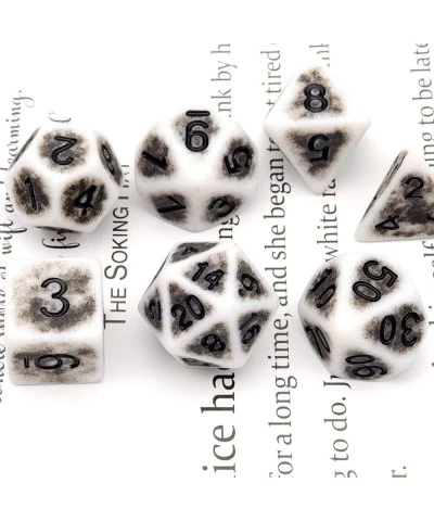 Ancient DND Dice Set 7PCS Grey Polyhedral Dice Stone Style for Dungeons and Dragons Pathfinder RPG $16.49 Game Accessories