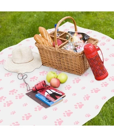 3 Packs Pink Puppy Paw Tablecloth Plastic Disposable Rectangle Table Cover Large Size Waterproof Table Cover for Pet Cat Dog ...