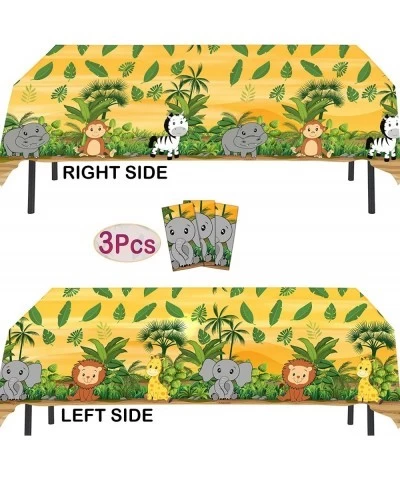 Jungle Animal Tablecloth | 3 Pcs Pack 54” Wide x 102” Long | Jungle Party Plastic Tablecloth | Safari Animals Table Cover | D...