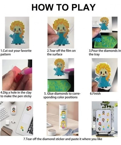 19 Pieces Diamond Painting Stickers for Kids Princess Unicorn Diamond Art Sticker Kits for Girls Adults $19.69 Craft Kits