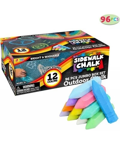 96PCS Washable Sidewalk Chalk Set Cone Shaped Non-Toxic Jumbo Chalk in 12 Colors Cone Shaped Washable Chalk for Kids Outdoor ...